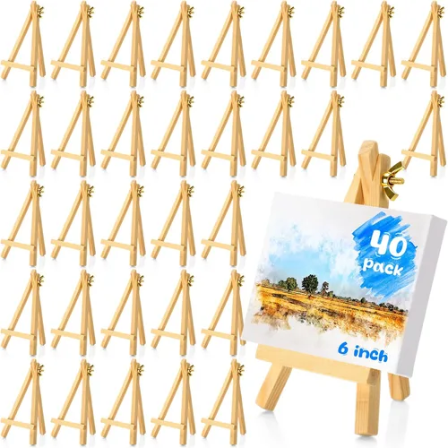 Vista 8 de Thenshop - Paquete de 40 mini caballetes de madera de 6 pulgadas