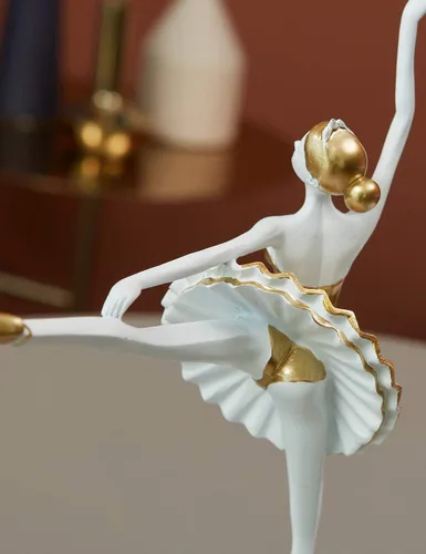 Vista 9 de HAUCOZE - Estatua de bailarina de bailarina, escultura de yoga para mujer, decoración moderna, 12 pulgadas
