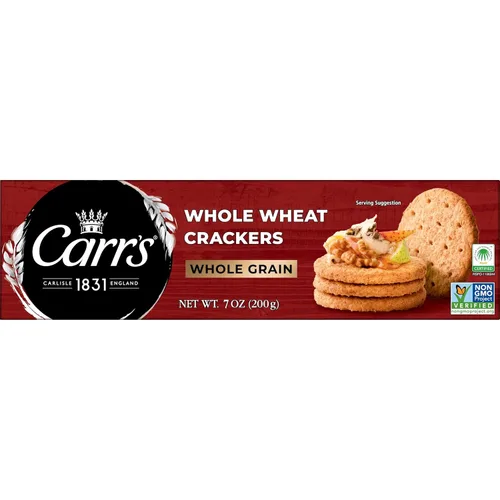 Vista 8 de Carr's, Galletas de trigo integral, proyecto verificado sin OMG, horneadas con 100% grano entero, caja de 7 onzas