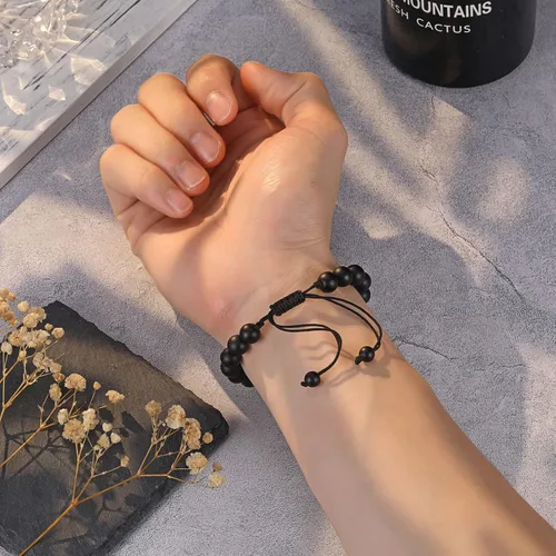 Vista 5 de UNGENT THEM Pulsera de piedra natural para hombres, adolescentes, aniversario, graduación, cumpleaños, día del padre, regalo de Navidad para hijo