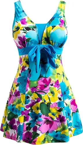 Vista 9 de Wantdo - Traje de baño para mujer con diseño floral Flor de pájaro.
