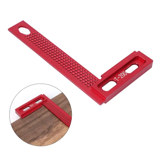 Vista 4 de Regla de marcado, accesorio para carpintería, regla de ángulo recto, herramienta de diseño, medidor de escritura cuadrado de carpintero, herramienta