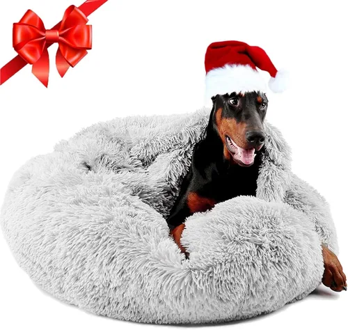 Vista 11 de Himax - Cama para perros pequeños cubierta con manta adjunta, color beige
