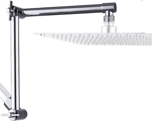 Vista 8 de G-Promise Brazo de Extensión para Cabezal de Ducha de 13 Pulgadas, Extensor de Latón Macizo Ajustable en Altura y Ángulo, Eleva o Baja la Ducha