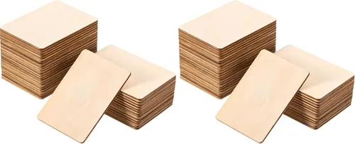 Vista 8 de Boao Cuadrados de madera en blanco, piezas de madera sin terminar, esquinas redondas cuadradas de madera para proyectos de manualidades, decoración