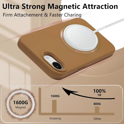 Vista 428 de Funda magnética de silicona para iPhone 13 Pro, color blanco antiguo [Compatible con Magsafe] [Forro de microfibra suave antiarañazos], funda