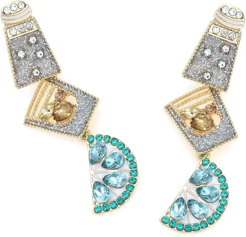 Vista 2 de Caiyao Aretes de tequila para mujer camareros fiestas de verano y mucho más Aretes de margarita súper bonitos con joyas a mano para verano fiestas