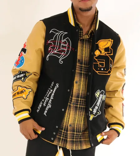 Vista 2 de SCREENSHOT VARSITY JACKET 3202 - Chaqueta de moda pesada acolchada para hombre, estilo urbano