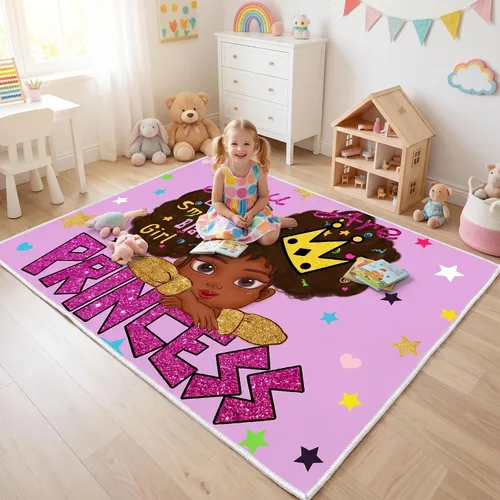 Vista 34 de Alfombra de gato para habitación de niñas, diseño de dibujos animados, decoración para dormitorio, bonita alfombra de área de gatos, alfombras