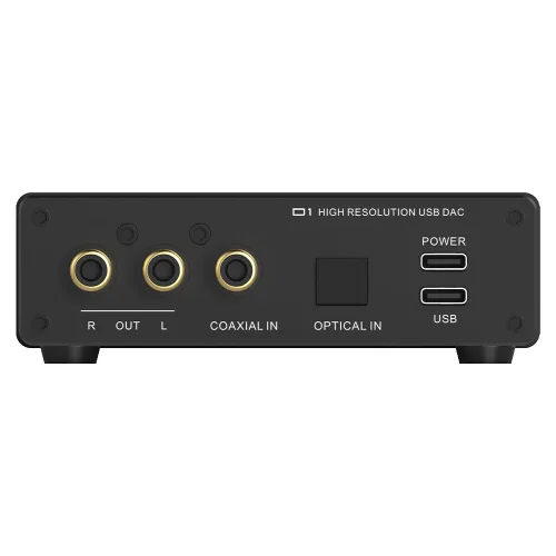 Vista 2 de SMSL D1 Audio DAC Entrada de fibra/coaxial/USB Salida RCA Chip ROHM BD34352EKV Decodificación de 768 kHz/32 bits Compatible