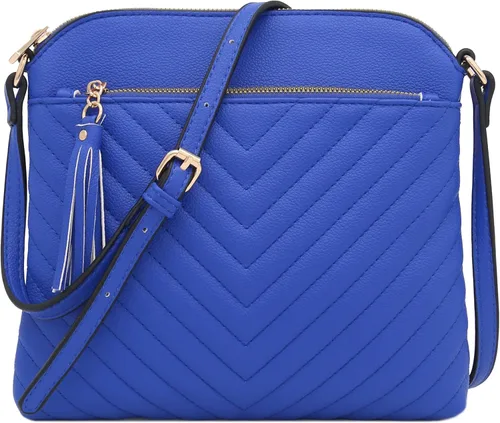 Vista 10 de Bolsa cruzada FashionPuzzle de tamaño medio con acolchado de espiga y borla Negro
