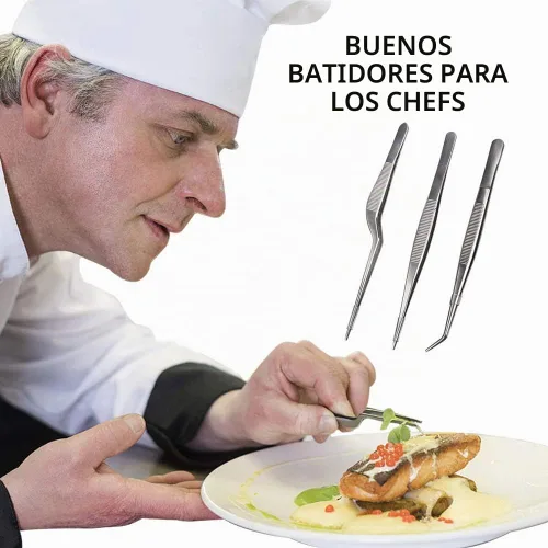 Vista 3 de Herramientas especializadas culinarias, kit de chapado de chef profesional, 7 piezas, acero inoxidable