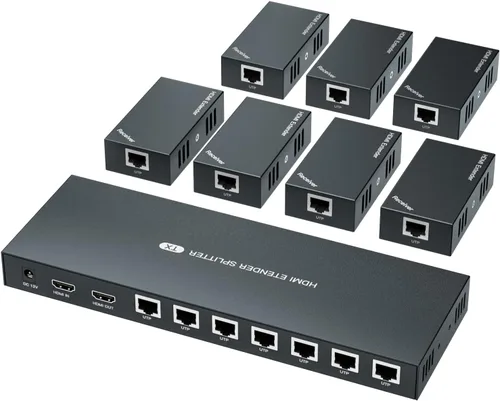 Vista 13 de Extensor HDMI de 165 pies a través de Ethernet Cat5e/6, extiende video de 1080 p a 60 Hz sin demora, transmite audio y video de forma síncrona