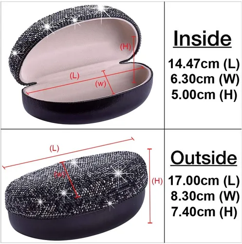 Vista 4 de XianghuangTechnology - Funda rígida para gafas de sol con cristales brillantes