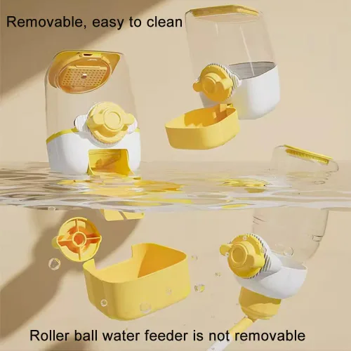 Vista 8 de Comederos automáticos colgantes para perros y gatos, comedero automático para conejos sin goteo, juego de cuencos de alimentación de jaula