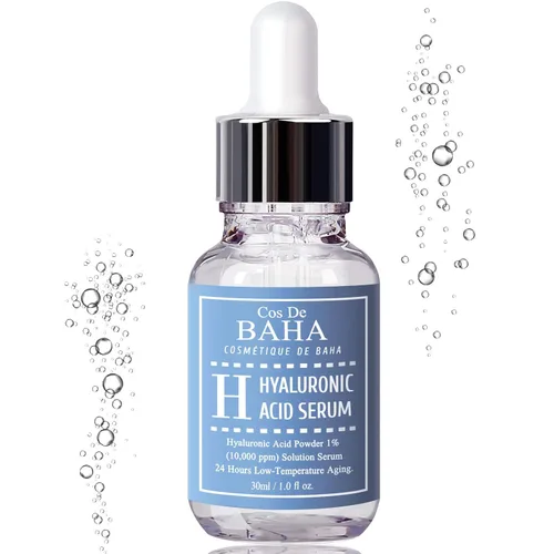 Vista 8 de Cos De BAHA - Suero hialurónico de 1 onza líquida, hialuronato de sodio puro, 10,000 ppm, suero facial hidratante para piel seca y deshidratada