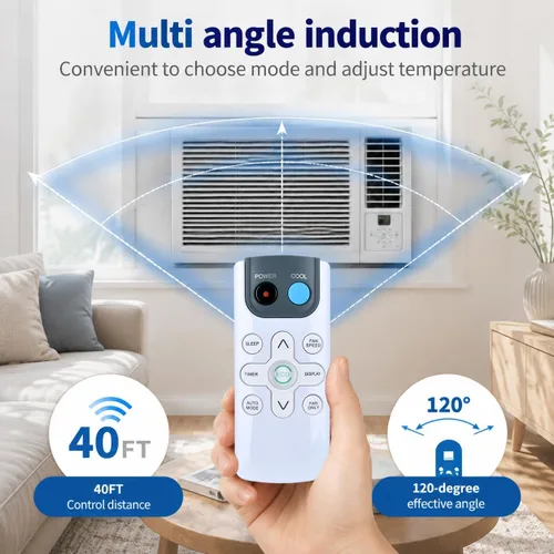 Vista 5 de ZWP GYKQ-71E Control remoto de aire acondicionado de ventana para 2-Blanco
