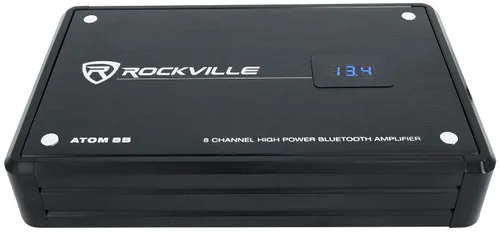 Vista 4 de Rockville Atom 8B 3500W Peak/880W RMS Amplificador marino de 8 canales, Bluetooth con emparejamiento automático, cruce ajustable, pantalla