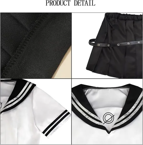 Vista 5 de Tokisaki Falda plisada de anime Ibuki Mioda para uniforme de cosplay, disfraz de mujer y niña, disfraz de carnaval de Halloween