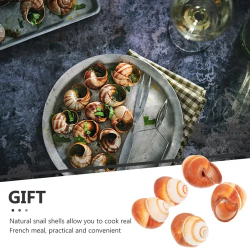 Vista 7 de Alipis 5 piezas de caracol real Escargot caracol francés resistente al calor seguro para horno microondas para decoración de restaurante
