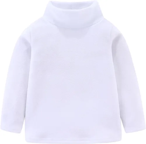 Vista 18 de Mud Kingdom Camisas de forro polar para niños con cuello alto, suaves, unisex Albaricoque