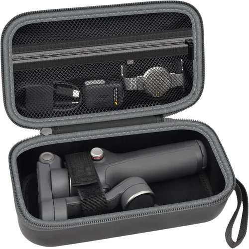 Vista 8 de ALKOO Funda protectora EVA para DJI Osmo Mobile 8, 7 y 7P, diseñada para almacenamiento seguro, viajes y uso de vlogging