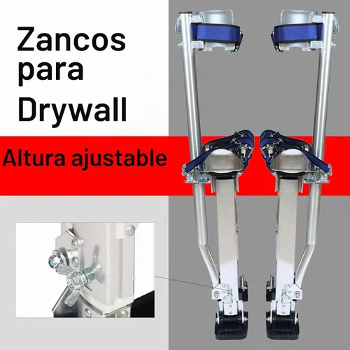 Vista 4 de findmall 24-40 Pulgadas De Drywall Stilts Grade Ajustable Auminum Tool Stilt Para Pintura o Limpieza - Plata