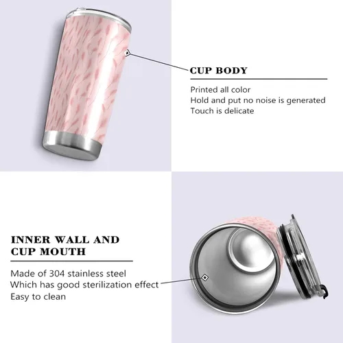 Vista 2 de Tazas románticas de acero inoxidable de lavanda para hombres, tapa a prueba de fugas y pajita, taza de viaje de café de 20 onzas para gimnasio