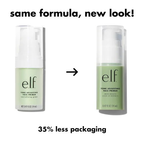 Vista 3 de e.l.f. Base facial ajustadora de tono, base de maquillaje para neutralizar tonos de piel desiguales y enrojecimiento, fija el maquillaje para que