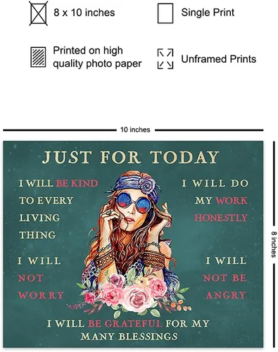 Vista 2 de Arte y decoración de pared bohemios inspiradores, póster motivacional de 8 x 10 pulgadas, afirmaciones positivas, regalos de aliento para mujeres