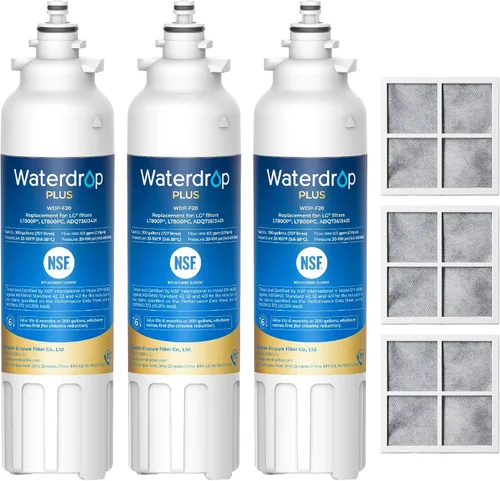 Vista 10 de Waterdrop LT800P Filtro de agua para refrigerador, NSF 401&53&42, compatible con LG LT800P, ADQ73613401, Kenmore 9490, 46-9490, 469490, ADQ73613402