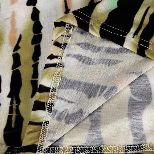 Vista 6 de Vestido casual de verano para mujer, vestido de manga corta con estampado de teñido anudado