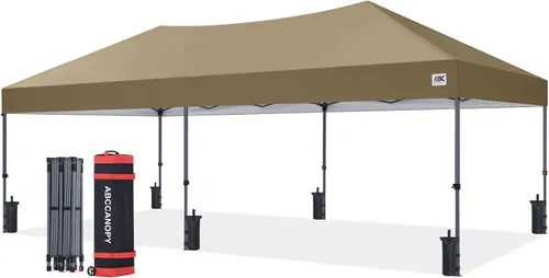 Vista 63 de ABCCANOPY Toldo desplegable – Tienda de campaña portátil para patio al aire libre resistente para patio trasero y terraza con 4 bolsas de arena Beige