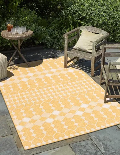 Vista 9 de Unique Loom Outdoor Trellis Collection - Alfombra de área - Traliccio (2 pies 2 pulgadas x 3 pies 1 pulgada, rectangular, carbón/marfil)