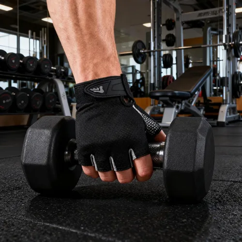 Vista 4 de Men & Women Fingerless Gym Gloves - Anti-Slip Breathable Workout Gloves for Weightlifting, Cycling, Training & Sports