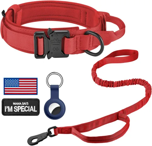 Vista 33 de DAGANXI - Collar táctico para perro, collar ajustable de nailon para adiestramiento con asa de control y hebilla, para perros medianos y grandes