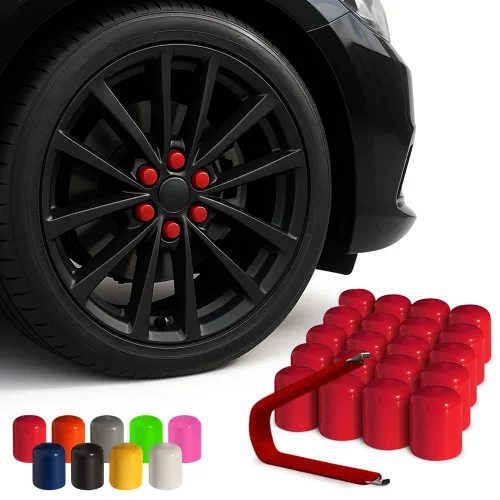 Vista 14 de ColorLugs Tapón de llanta de vinilo Negro Tapa de tuerca de rueda de ajuste flexible Para 17 mm Paquete de 20 Incluye extractor de lujo