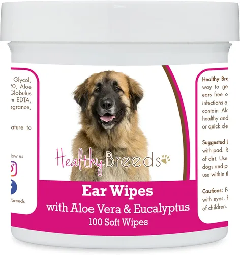 Vista 79 de Healthy Breeds Affenpinscher Toallitas de limpieza de oídos con aloe y eucalipto para perros, 100