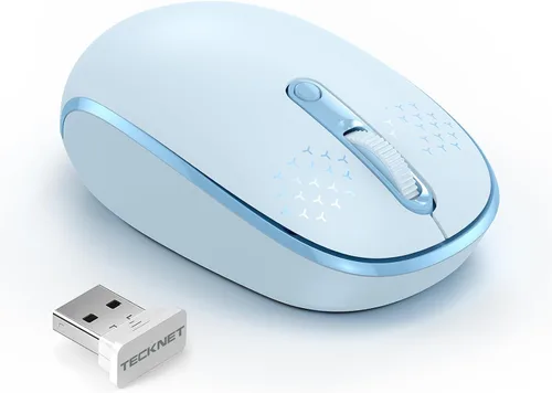 Vista 14 de Tecknet Mouse inalámbrico, mouse silencioso de 2.4 GHz con receptor USB, 4 botones, portátil, inalámbrico, para Chromebook, laptop, computadora Negro