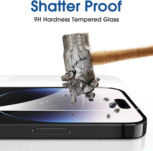 Vista 4 de amFilm - Protector de pantalla OneTouch compatible con iPhone 14 Pro Max de 6.7", compatible con Dynamic Island, con kit de fácil instalación