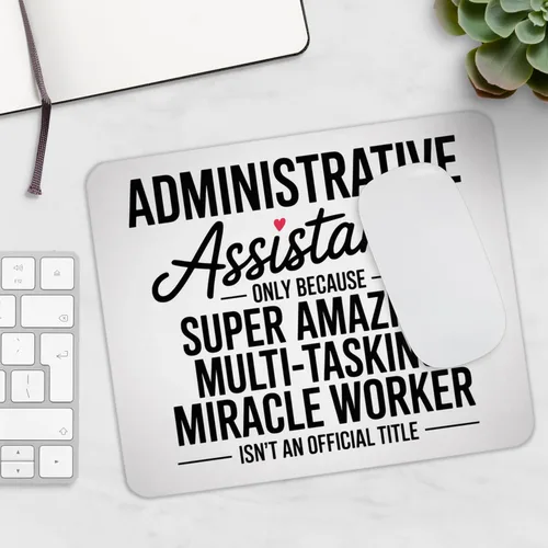 Vista 5 de Alfombrilla de mouse para asistente administrativo, agradecimiento, regalo para personal de oficina, base de goma antideslizante, cita divertida