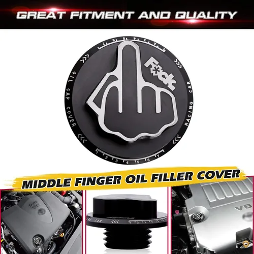 Vista 3 de x xotic tech Tapa de tanque de combustible de gas negro de aleación con dedo medio roscado compatible con Toyota Corolla Camry 4Runner Highlander