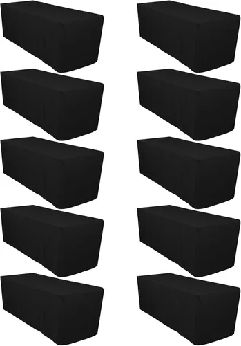 Vista 14 de Surmente - Manteles negros para mesas rectangulares de 6 pies, 30 x 72 pulgadas Protector de mesa ajustado, sin arrugas, tela de poliéster