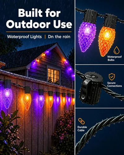 Vista 5 de Cadena de luces de Navidad Smart RGB C9 de 33 pies con 50 LED