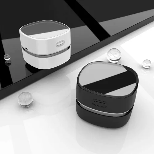 Vista 7 de ODISTAR Aspiradora de mostrador, mini barredora de polvo de mesa con temporizador digital, resistencia de hasta 400 minutos, rotación de 360º