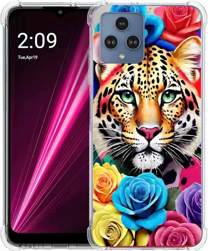 Vista 27 de Revvl 6 5G - Funda protectora de poliuretano termoplástico resistente a los arañazos y a prueba de golpes con diseño de mandala de pavo real