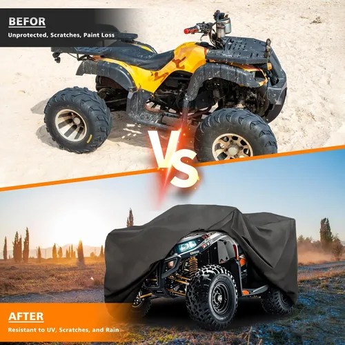 Vista 5 de COVERVIN Cubierta para ATV Impermeable de Servicio Pesado, Resistente a Todo Clima, Lluvia y Sol, Cubierta de 4 Ruedas Cubierta Quad para Honda