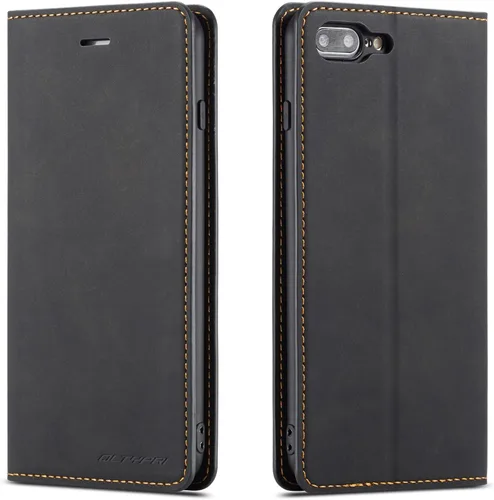 Vista 24 de QLTYPRI Funda para iPhone 6 Plus/6S Plus, cubierta de piel PU con tarjetero, funda tipo billetera con solapa magnética y a prueba de golpes - Vino