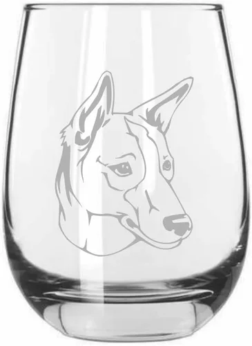 Vista 6 de Shar Pei (chino) - Vaso de vino sin tallo grabado para perro, 15.25 onzas