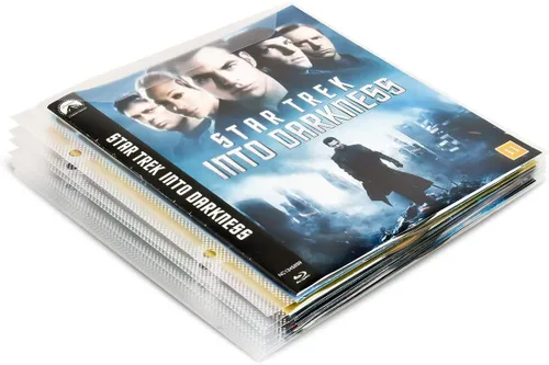 Vista 2 de Tarifold Fundas para carpetas de almacenamiento Blu-Ray, 2 agujeros de anillo, solapa segura, paquete de 50 Reinforced 2-Ring Binder Holes, Holds